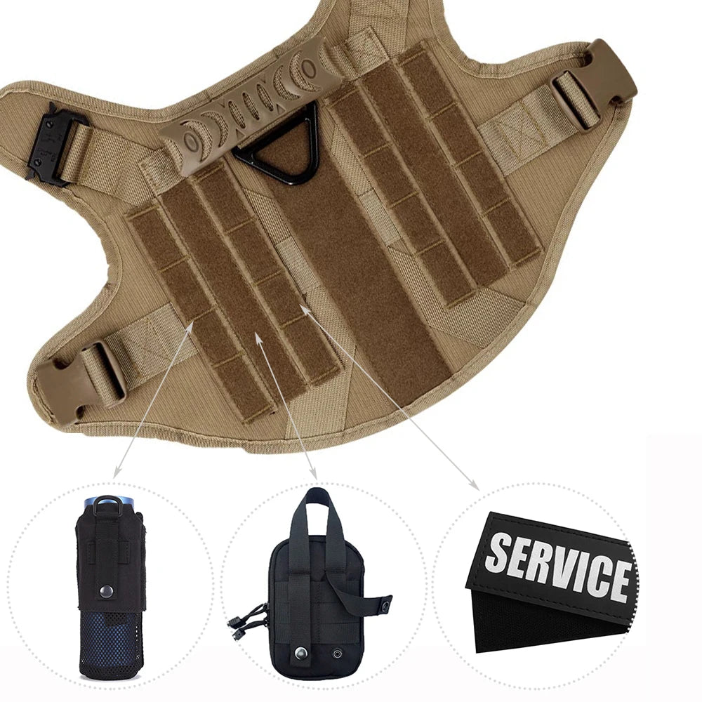 K9 Military Dog Harness Leash Bags Set Pet Tactical Vest Harnesses Walking Training Hunting For Large Dogs German Shepherd