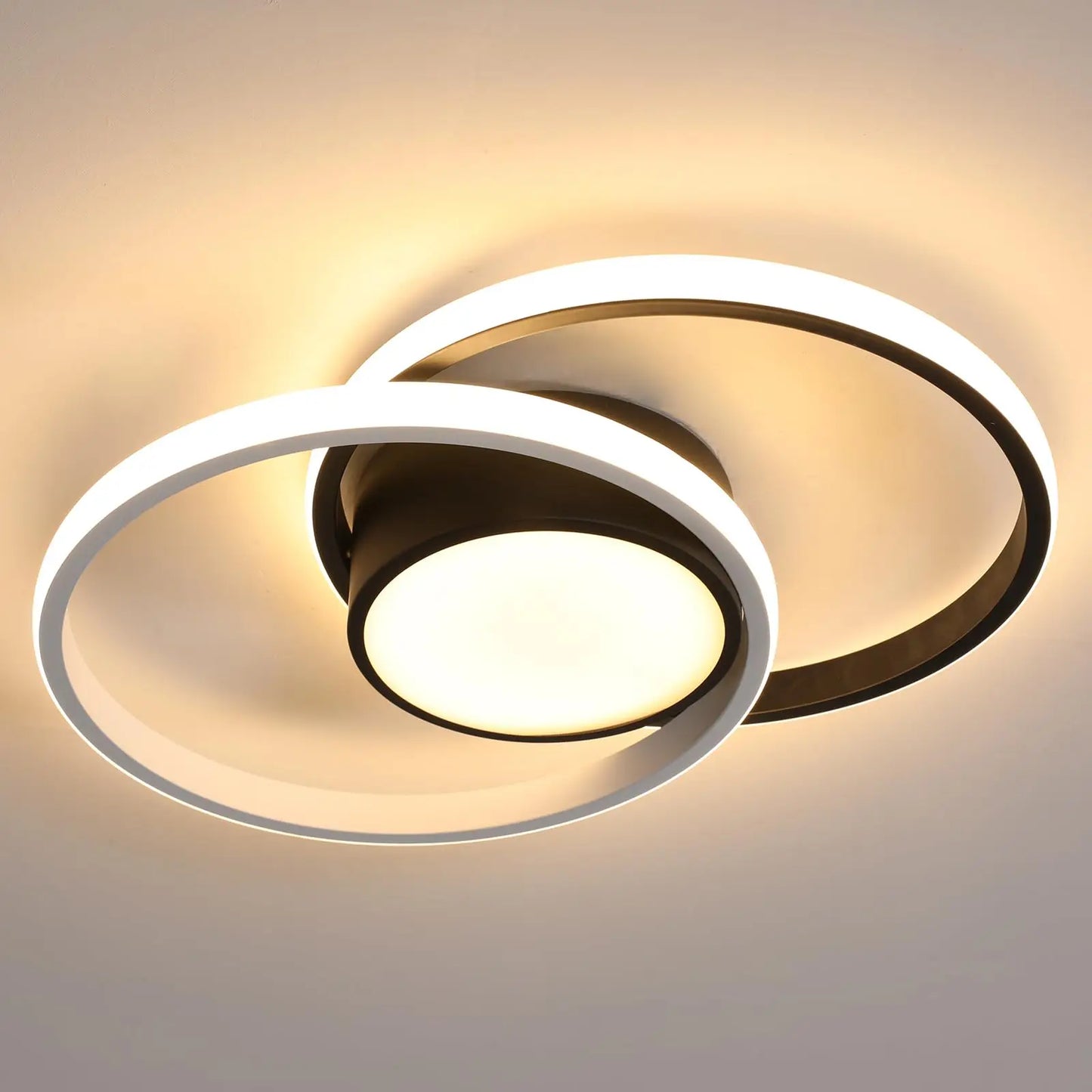 Modern Ceiling Light, 39W LED Flush Mount Ceiling Light Fixture, 15.7" 3000K Round Close to Ceiling Lighting for Bedroom Hallway