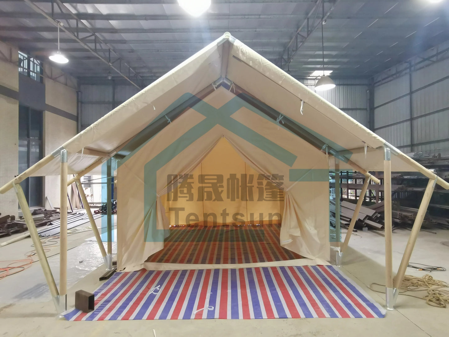 Luxury African Winter Frame Waterproof Canvas Cotton Glamping Tents With Bathroom