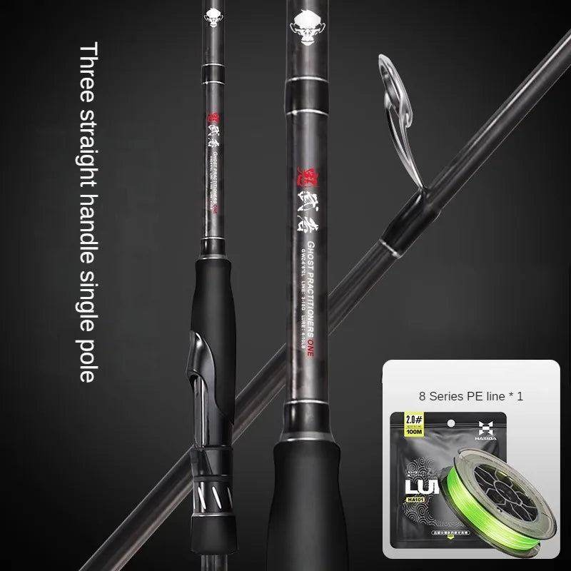 Histar-Lure Rod Set Sea Fishing Spinning Casting Three Section Long Range Carbon Ultra Light Ultra Hard Metal Wheel Seat