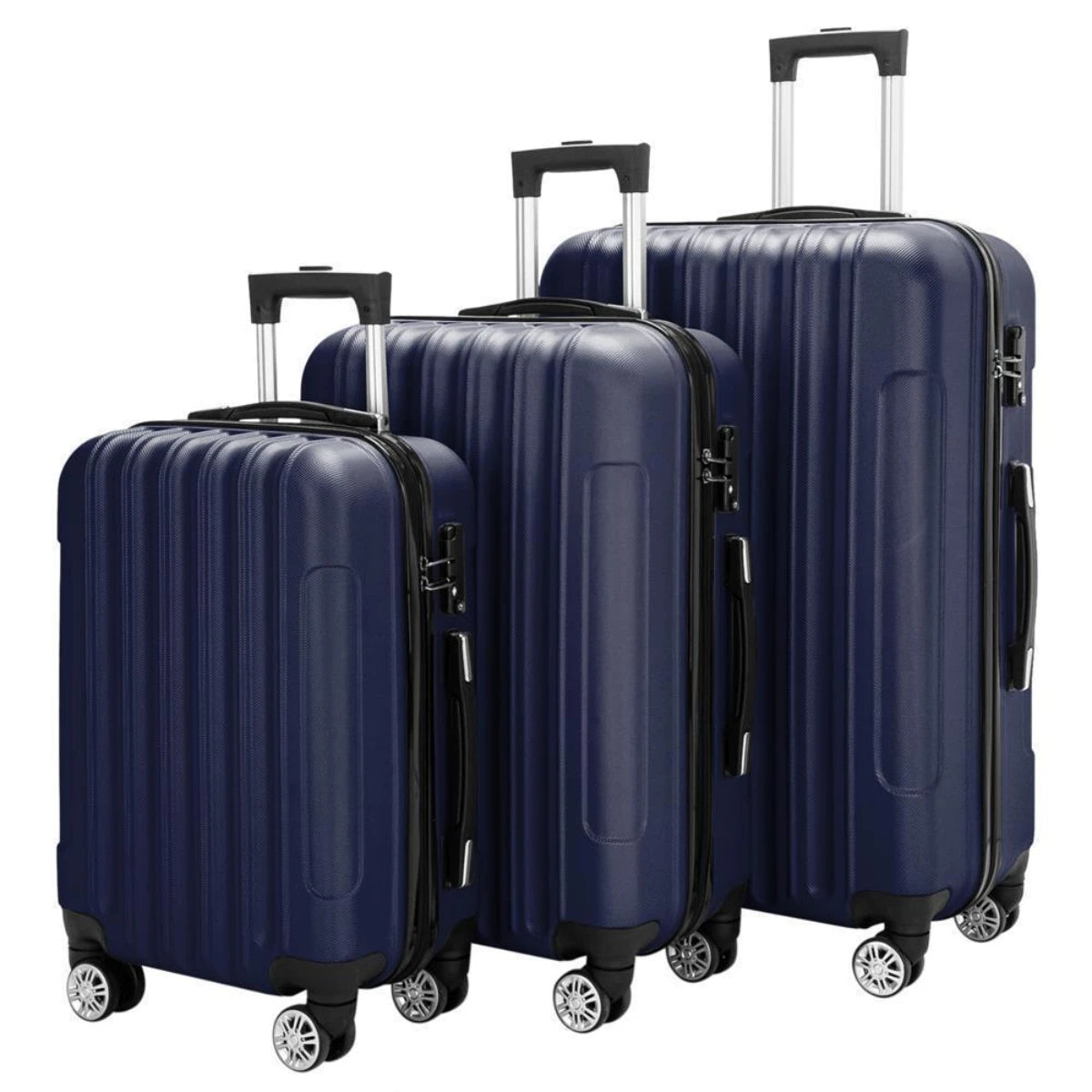 3pcs Luggage Set Travel Trolley Hard Shell Suitcase Wheels TSA Lock 20" 24" 28"
