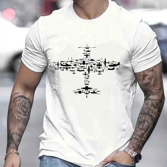 Fighter Plane Harajuku T Shirt Fashion 2024 Men Clothing Oversized Graphic T Shirt Mens Clothes Unisex Shirts Chemise Homme