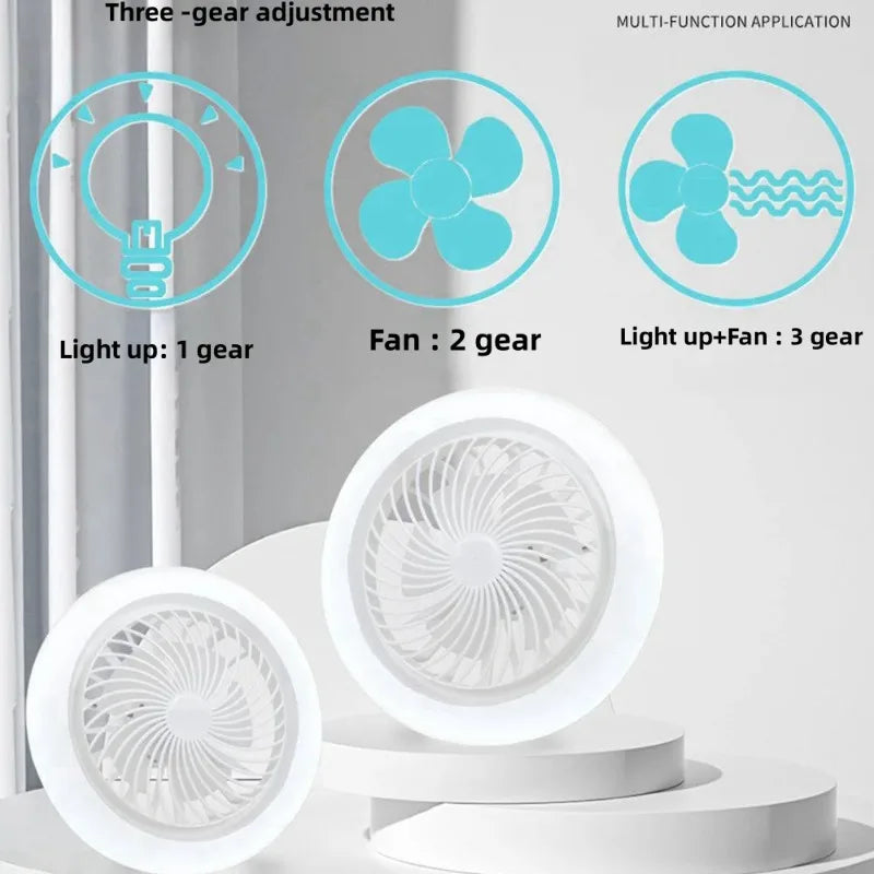 3 in 1 smart ceiling fan lighting lamp with Remote Control, 85-265V, converter base, Lighting base for bedroom and living room