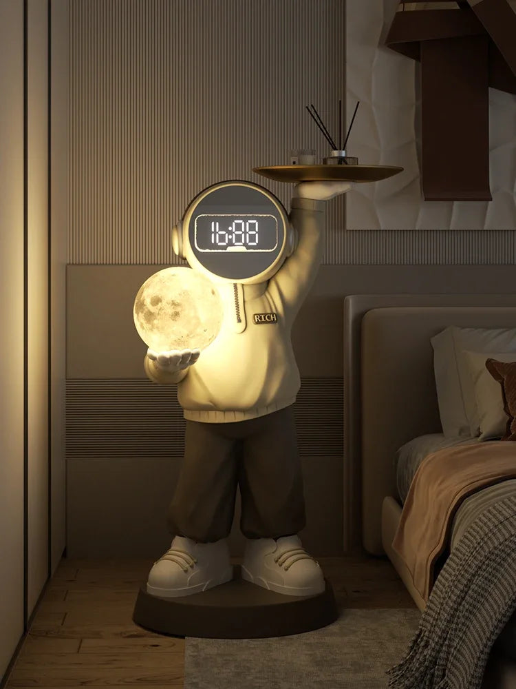 Home Decor Creative Astronaut Statues Large Floor Ornaments Nordic Style Art Luminous Lamp Astronaut Sculpture Housewarming Gift