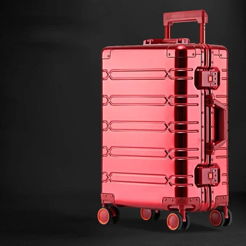 All Aluminum-magnesium Alloy Travel Suitcase Men's Business Rolling Luggage on Wheels Trolley Luggage Carry-Ons Cabin Suitcase