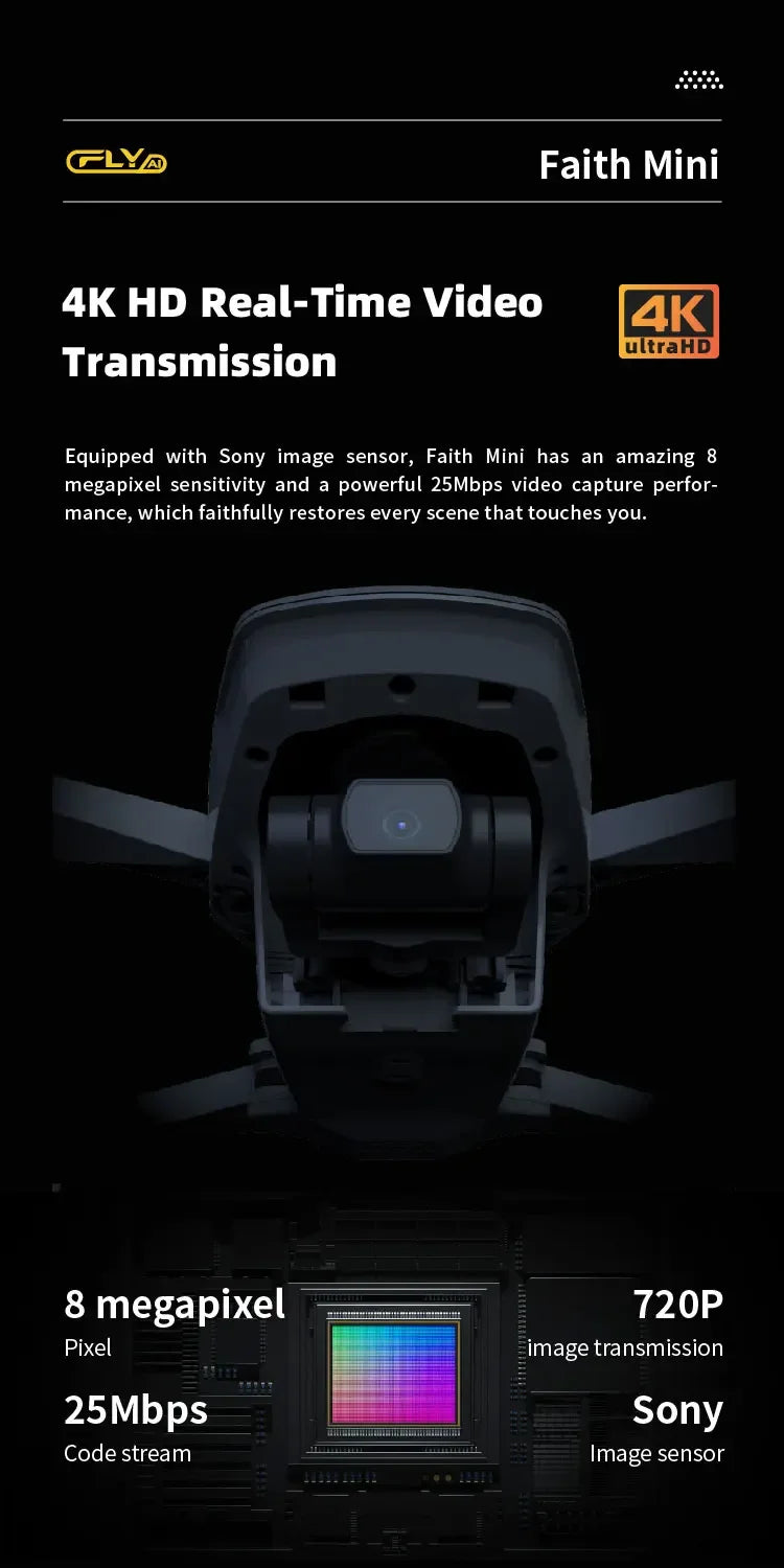 DF816 Faith Mini 3 axis stable gimbal 3KM professional drone with 4k camera gps positioning photography quadcopter