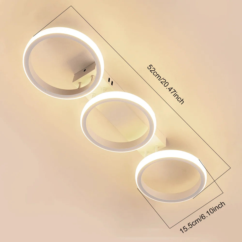 Modern LED Ceiling Light 2 Rings Creative Design Small Aisle Ceiling Lamp Indoor Lighting Fixtures Hallway Balcony Office Lustre