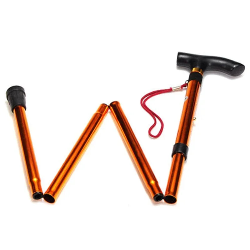 Hiking Camping Mountaineering Poles Walking Stick Telescopic Baton Trekking Poles Folding Cane Crutches Pole Unisex