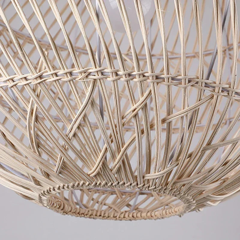 Rattan Pendant  Bedroom Living Room Kitchen Lamp Hand Weaving Bamboo Art Lamp Lighting Pendant Lamp  Lamps for Bedroom