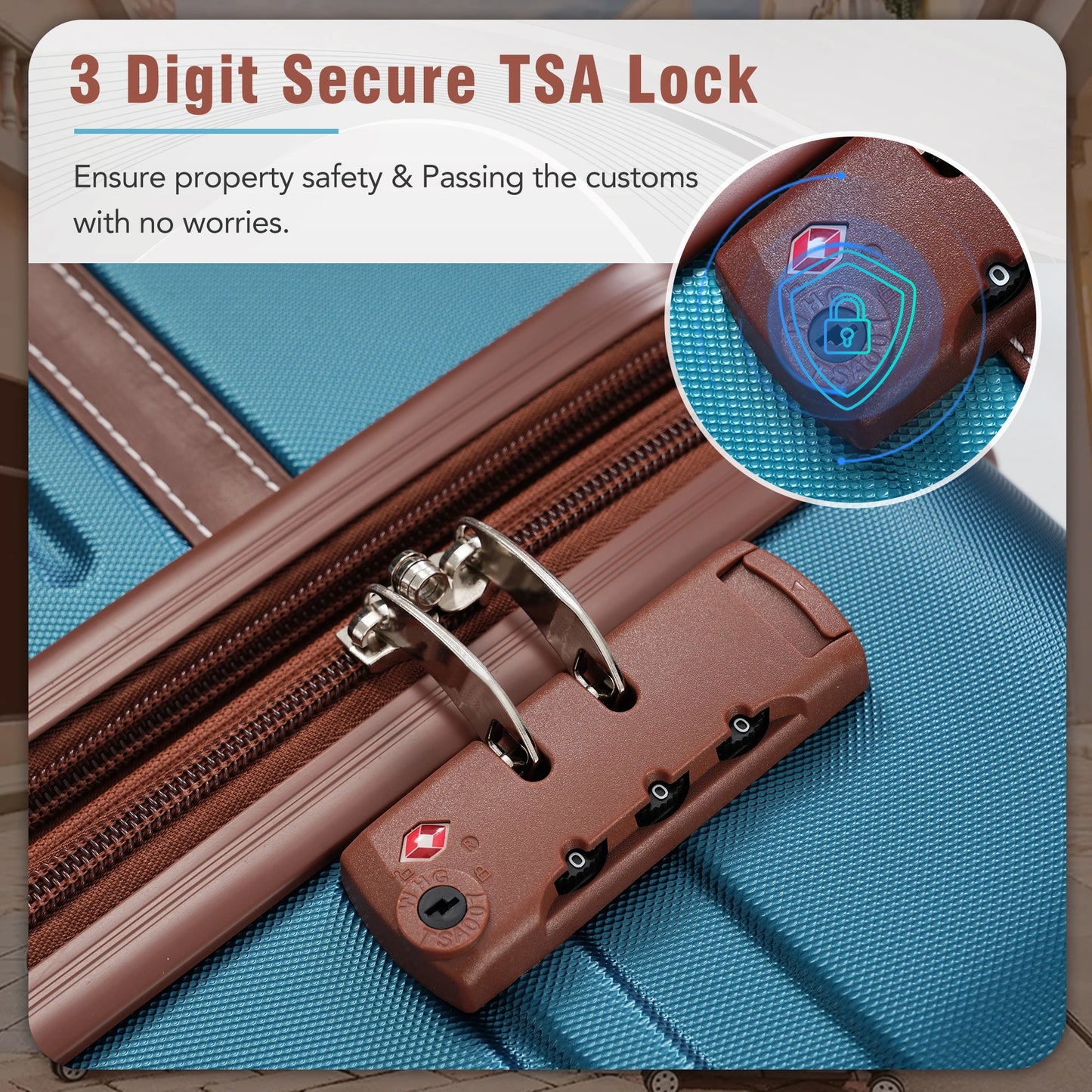 28 IN Luggage 1 Piece with TSA lock , Expandable Lightweight Suitcase Spinner Wheels, Vintage Luggage